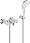 фото Смеситель для ванны grohe costa l хром (2546010a) с душевым гарнитуром