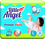 Подгузники-трусики Little Angel Premier 4/L (8-10 кг) 24 шт. подгузники трусики huggies natural 6 10кг 3 размер 58 шт