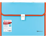 Портфель пластиковый Brauberg А4 13 отделений 0.7 мм бирюзовый 227976 папка на резинке а65 12 отделений узоры синяя