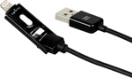 Кабель Promate linkMateDuo чёрный сетевой адаптер hoco c12 smart чёрный кабель lightning 1м