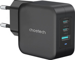 Универсальное сетевое зарядное устройство Choetech GAN 100 Вт 2хUSB-С + USB-A PD, PPS, черный (PD8005)