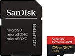 Карта памяти Sandisk microSD, Extreme Pro, 256GB + адаптер (SDSQXCD-256G-GN6MA)