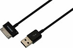 USB кабель Rexant для Samsung Galaxy tab, шнур 1 м, черный автомобильное зарядное устройство borasco 2 usb 2 1a дата кабель 30pin 1м белый