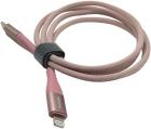 Кабель Solove Type-C/Lightning, 100 см, 20 W PD, 3 А, нейлоновая оплетка, русская версия, техпак, розовый (DW5 Pink RUS)