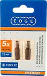 

Бита Patriot EDGE T20 длина 25 мм, 2шт в блистере