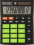 Калькулятор настольный Brauberg ULTRA COLOR-12-BKLG ЧЕРНО-САЛАТОВЫЙ, 250498 калькулятор настольный brauberg ultra pastel 12 pk розовый 250503