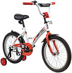 

Велосипед Novatrack 18'' STRIKE белый-красный тормоз нож крылья багажник защита А-тип 183STRIKE.WTR20