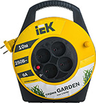 Удлинитель на катушке IEK УК10 с т/з 4 места 2P/10м 2х0 75 мм2 ''Garden''