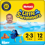 Трусики-подгузники для плавания Huggies Little Swimmers 2-3 3-8кг 12 шт. трусики подгузники для плавания huggies little swimmers 3 4 7 15кг 12 шт