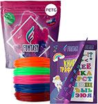 Набор для 3Д творчества Funtasy PETG-пластик 5 цветов + Книжка с трафаретами