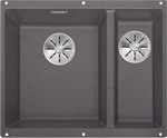 Кухонная мойка Blanco SUBLINE 340/160-U SILGRANIT темная скала (чаша слева) с отв.арм. InFino 523549 кухонная мойка blanco metra 45 s compact silgranit темная скала с клапаном автоматом