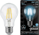 

Лампа GAUSS LED Filament A 60 E 27 8W 780 lm 4100К 1/10/40 102802208