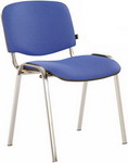 Стул Brabix ''Iso CF-001'', хромированный каркас, ткань синяя с черным, 531422 стул для персонала и посетителей brabix iso cf 005 каркас ткань черная 531971