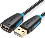 фото Кабель-удлинитель vention usb 2.0 am/af - 5м чёрный (cbcbj)