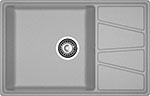 Кухонная мойка GranFest VERTEX 780L, 1-чаша+крыло, 780*500 мм, серый (V-780L серый) кухонная мойка granfest vertex 580 1 чаша 580х500 мм серый v 580 серый