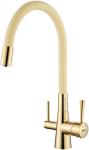 

Кухонный смеситель Lemark с гибким изливом, с подключением к фильтру питьевой воды, латунь/золото/бежевый (LM3075G-Beige), Золотой/бежевый