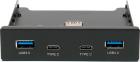

Планка на переднюю панель Gembird USB 3.5 2xUSB-A 3.0 + 2xType-C (FP3.5-USB3-2A2C), Черный