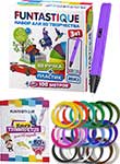 Набор для 3Д творчества Funtastique 3D-ручка XEON (Фиолетовый) PLA-пластик 20 цветов Книга с трафаретами набор для уборки ленивка люкс фиолетовый