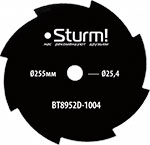 универсальная фреза для бензотриммера с тверд двусторон напайк sturm bt8952d 1005 255ммx25 4x40 Нож стальной  Sturm для бензотриммера BT8952D-1004