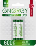 Аккумулятор Energy Eco NIMH-600-HR03/2B АAА 2шт 104986 аккумулятор energy eco nimh 2600 hr6 2b аа 2шт 104989