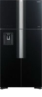 фото Холодильник side by side hitachi r-w 662 pu7x gbk чёрное стекло