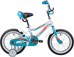 

Велосипед Novatrack 14'' NOVARA алюм. белый тормоз нож короткие крылья нет багажника