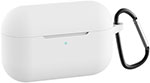 Чехол силиконовый Eva для наушников Apple AirPods Pro с карабином - белый (CBAP302W) - фото 1
