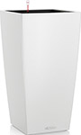 Напольное кашпо с автополивом Lechuza CUBICO Color 40, с субстратом в комплекте, пластик, белое, Ш40 Д40 В75 см, 31л, 13150