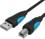 фото Кабель vention usb 2.0 am/bm - 5м. черный (vas-a16-b500)