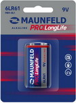 Батарейка, аккумулятор и зарядное устройство для него MAUNFELD PRO Long Life Alkaline 9V (6LR61) MB9-BL1, блистер 1 шт батарейка ergolux 9v 6lr61 6f22 zinc carbon солевая 9 в спайка 12443
