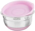 

Миска с крышкой Servitta 1 литр (Sr0302), Нержавеющая сталь/розовый