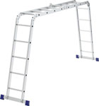 Лестница Сибртех Лестница шарнирная алюминиевая, 2x4 2x5 лестница шарнирная 4 секции 4 ступени алюминий 4 67 м 150 кг alumet тw1 444