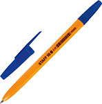 Ручка шариковая Staff ORANGE C-51, синяя, КОМПЛЕКТ 50 штук, линия 05 мм, (880157) ручка шариковая staff basic budget bp 04 синяя комплект 50 штук 880779
