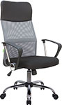 

Кресло Riva Chair 8074 Чёрная ткань/Серая сетка (DW-04)