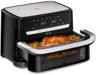 

Аэрогриль Tefal Dual Easy Fry Flex EY9228E0 серебристый/ черный, Черный/серебристый