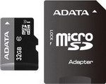 Карта памяти ADATA microSDHC Class 10 32 GB + SD adapter (AUSDH 32 GUICL 10-RA1) mirex microsdhc class 10 8gb 13612 mc10sd08