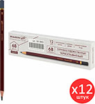 клей карандаш staff 36 г комплект 12 штук 880117 Карандаш чернографитный 6B Brauberg ART PREMIERE, выгодный комплект 12 штук (880754)