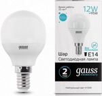 

Лампа GAUSS LED Elementary Шар 12 W E 14 4100 K 53122