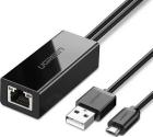 

Адаптер Ugreen 30985 Micro USB 2.0 To 100Mbps Ethernet Adapter For Chromecast And Micro TV Sticks, черный