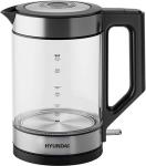 Чайник электрический Hyundai HYK-G3509, 1.7 л., 2200 Вт, (черный/прозрачный, стекло/пластик)