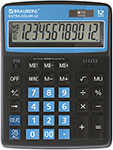Калькулятор настольный Brauberg EXTRA COLOR-12-BKBU ЧЕРНО-ГОЛУБОЙ, 250476 калькулятор настольный brauberg extra 12 bkol черно оливковый 250471