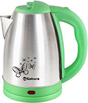 Чайник электрический Sakura SA-2135GS зеленый 1.8 л чайник электрический smeg klf 04 pgeu пастельный зеленый