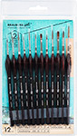 Кисти художественные Brauberg ART CLASSIC, 12 шт, синтетика (200951) кисти художественные brauberg art classic 12 шт в черной скрутке синтетика 1 14 веерная 200968