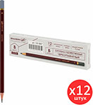 клей карандаш staff 36 г комплект 12 штук 880117 Карандаш чернографитный B Brauberg ART PREMIERE, выгодный комплект 12 штук (880751)
