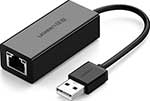 Сетевой адаптер  Ugreen USB 2.0, 10/100 Мбит/с, цвет черный (20254) сетевой адаптер usams us cc183 x ron pd20w чёрный cc183tc01