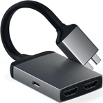 

Адаптер Satechi Type-C Dual HDMI Adapter для MacBook с двумя портами USB-C серый космос (ST-TCDHAM)
