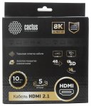 Кабель аудио-видео Cactus CS-HDMI.2.1-5 HDMI (m)/HDMI (m) 5м. позолоч.конт. серебристый