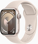 фото Смарт-часы apple watch series 9, a2980, 45 мм, сияющая звезда, sport band, s/m (mr963zp/a)