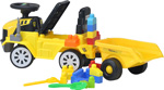 Детская каталка Everflo Builder truck ЕС-917T yellow c прицепом и кубиками
