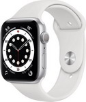 фото Умные часы apple watch series 6 44mm silver aluminium case with white sport band (m00d3ru/a)